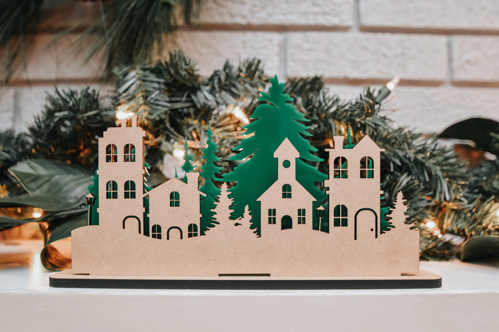 Laser Cut 3D Christmas Village Etsy