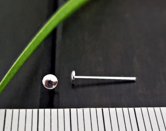 925 silver round nose piercing Nose stud without a ball at the end piercing stone Nariz Nez