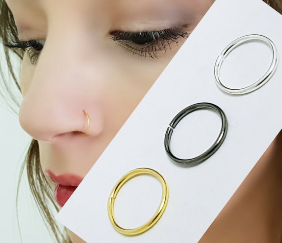 Sterling silver gold plated nose ring deals