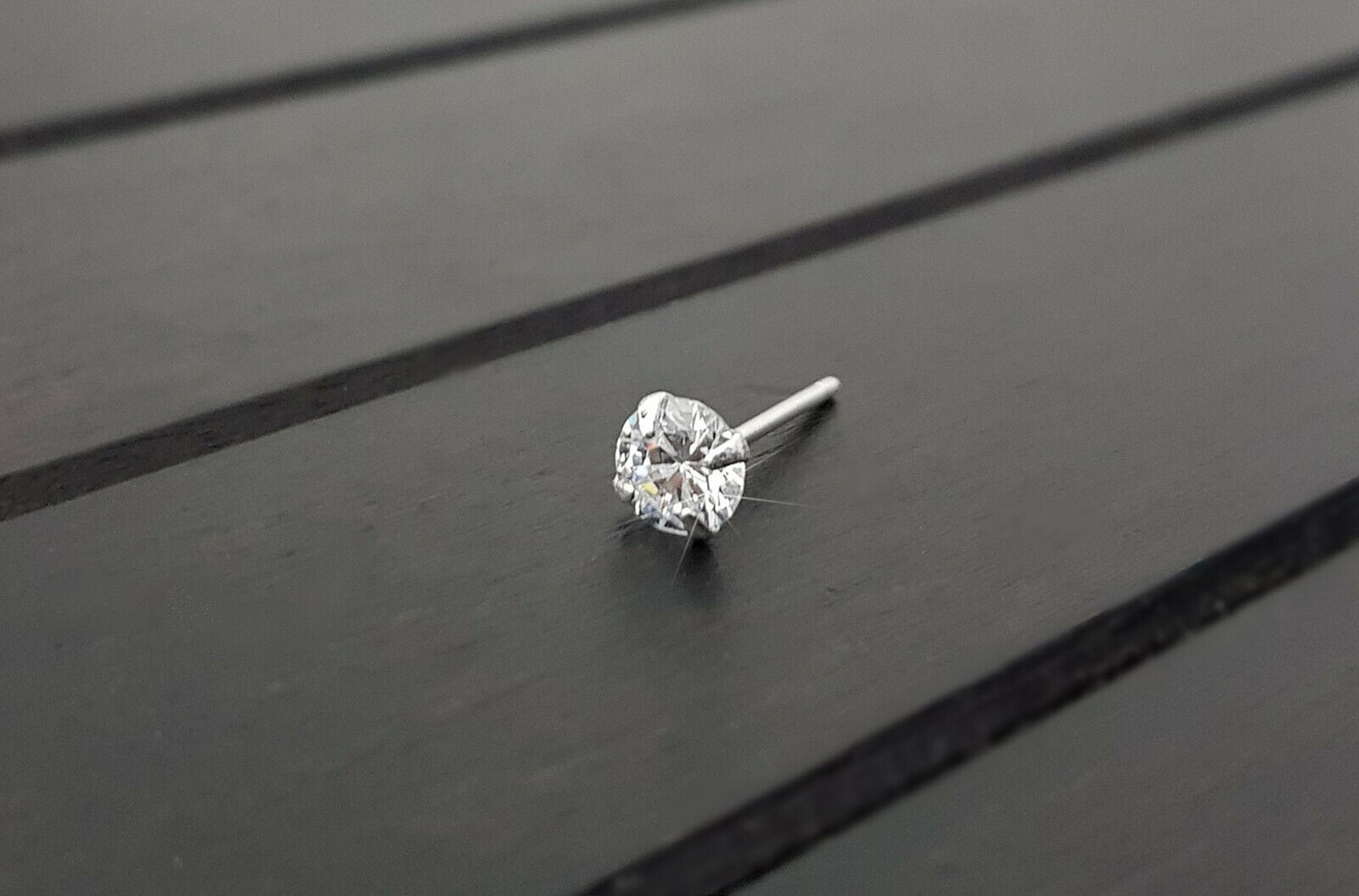 Silver Nose Ring Bridal Style Real Sterling Silver CZ Women Big