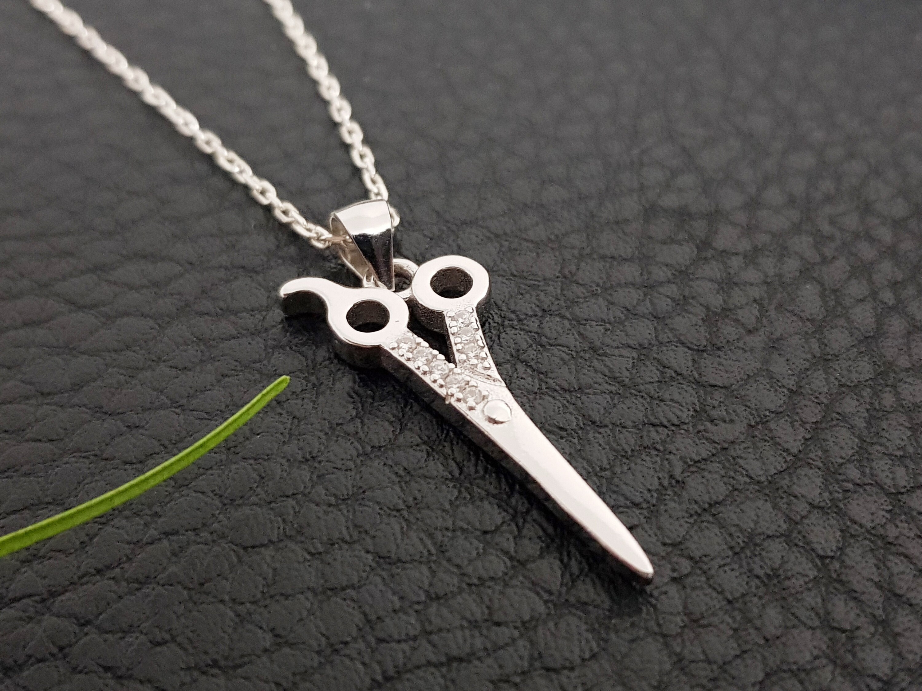 Collana Con Ciondolo Forbici In Argento Placcato | Gioiello Per Parrucchieri, Sarte O Artigiani