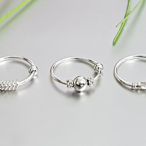 925 Sterling Silver Nose Ring Nose Piercing Nose Stud Plug Piercing Ring Nariz Nez