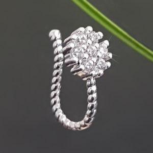 925 Silver Plated Fake Faux Clamp Nose Piercing Nose Ring Piercing Helix Ring Nose Piercing