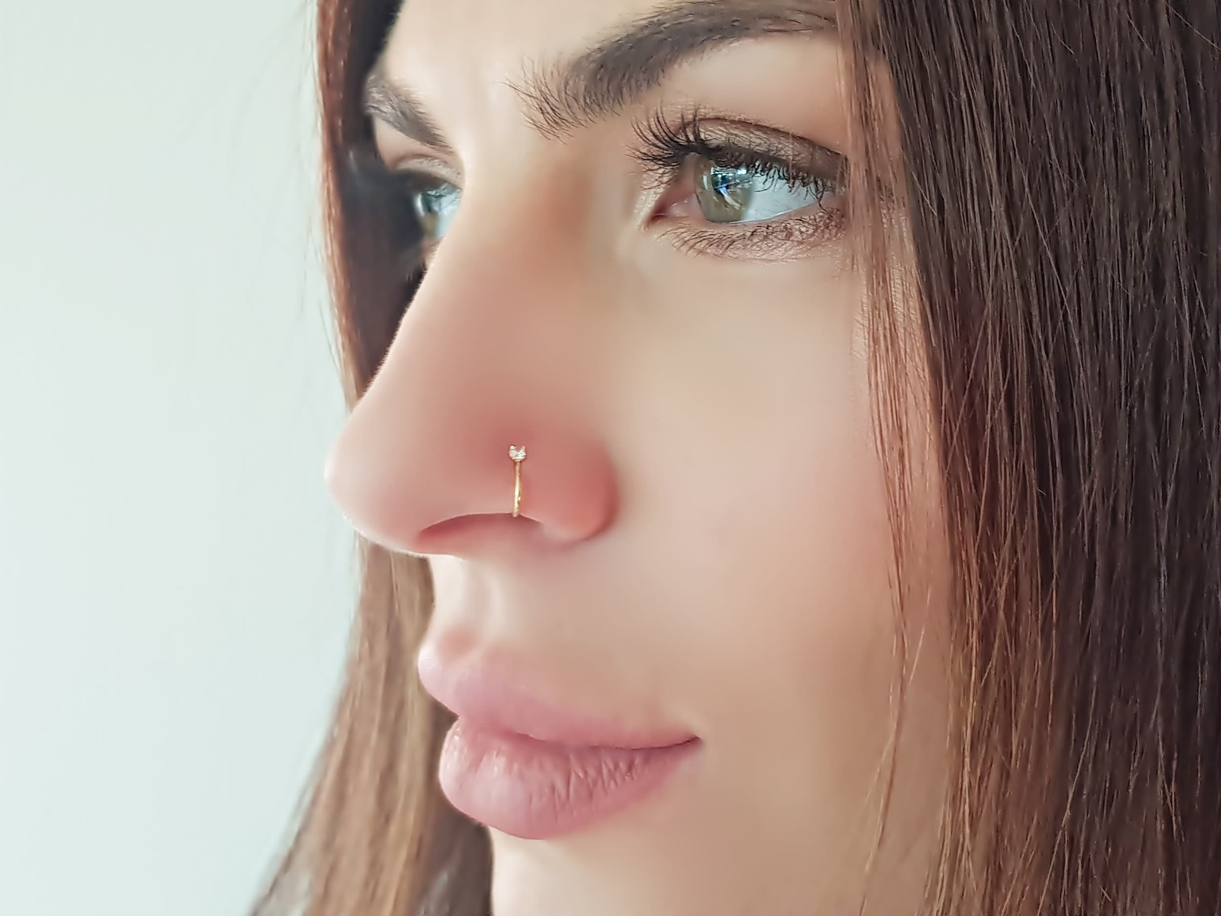 Produktbild von 925er Sterlingsilber Fake Septum Piercing – Stecker/Klemme Für Nase Oder Helix, Handgefertigt