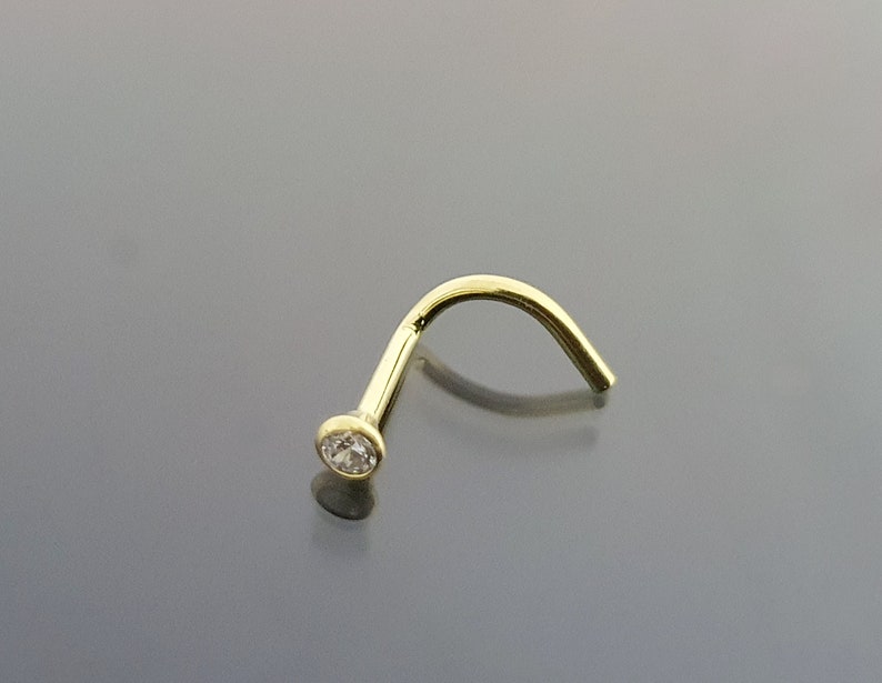 925 Sterling Silver Spiral Nose Piercing Nose Stud Jewelry Nose Stud Piercing Ring Curved Piercing Spiral Gold