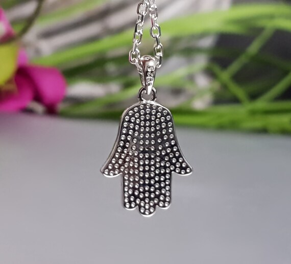 Pendentif Main De Fatma 21.5x14 Mm Avec Oeil époxy - Acier Inox 304L Dore Bleu