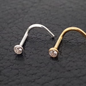 925 Sterling Silver Spiral Nose Piercing Nose Stud Jewelry Nose Stud Piercing Ring Curved Piercing Spiral image 1