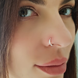 925 Sterling Silver Nose Ring Nose Ring Nose Piercing Nose Stud Plug Piercing Ring Nariz Nez image 8