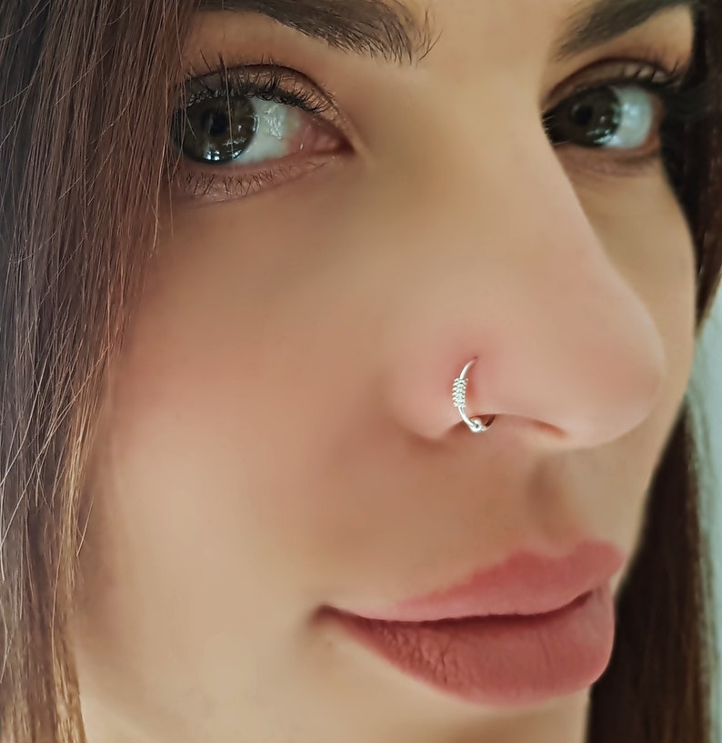 925 Sterling Silver Nose Ring Nose Ring Nose Piercing Nose Stud Plug Piercing Ring Nariz Nez image 8