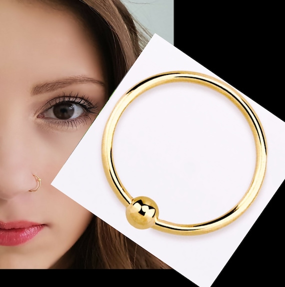Buy 925 Sterling Silver Nose Ring Nose Piercing 14K Gold Plated