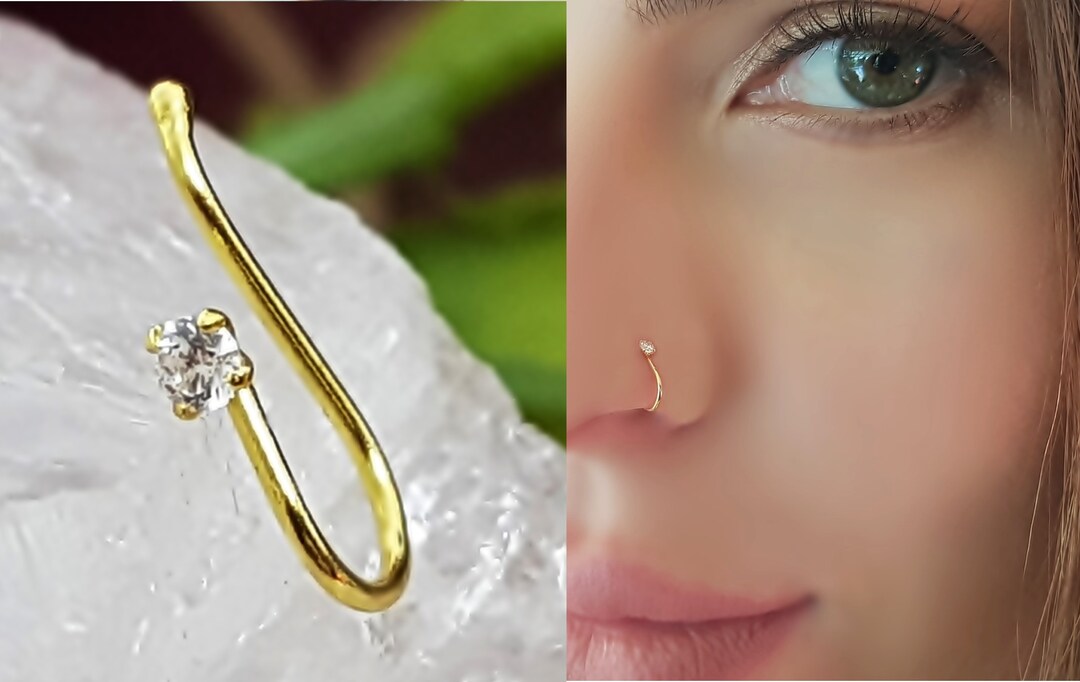 925 Sterling Silver Fake Faux Clamp Nose Piercing Nose Ring Etsy