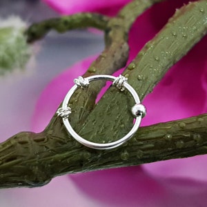 925 Sterling Silver 18K Gold Plated Segment Nose Ring Nose Piercing Nose Stud Nose Ring Plug Piercing Ring Nariz Nez