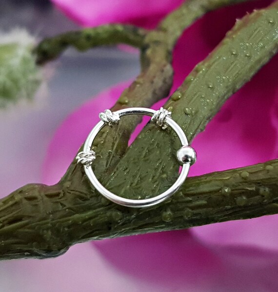 18kt Gold Plated over 925 Sterling Silver Nose Hoop Ring with Ball 18kt Gold Plated over 925 Sterling Silver Nose Hoop Ring with Ball