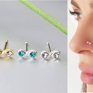925 Silver Nose Piercing Infinity Turquoise Infinity Gold Plated Nose Stud Piercing
