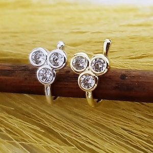 Silver Plated Fake Faux Fake Clip Nose Piercing Nose Ring Piercing Helix Ring Nose Piercing
