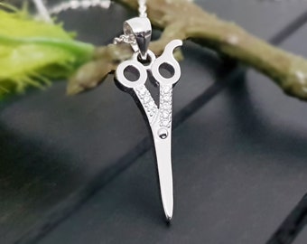 925 Echt Silber Schere Anhänger Halskette Collier Stylist Frisör Friseur Schneider Kettenanhänger Kette