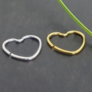 925 Sterling Silver Heart Nose Ring Nose Piercing Nose Stud Nose Ring Plug Piercing Ring Tragus Helix Ear Cartilage Clamp Piercing Fake