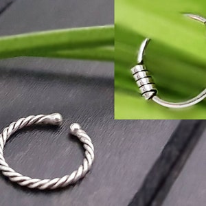 925 sterlingsilver falsk septumring falsk falsk klämma näspiercing näsring piercing helixring näspiercing