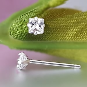 Kurze Nasenstecker 7mm 3 Nasenpiercing Stecker Sterling Silber - Kurz Mit 2mm Kugel, 0,6mm Stärke Nasenpiercing 0,6mm