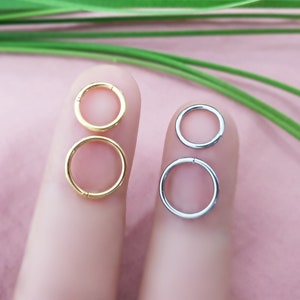 Nose Piercing 316L Stainless Steel Nose Ring Gold Silver ColorPiercing Clicker Hinged Segment Ring Hinged Clicker Ring