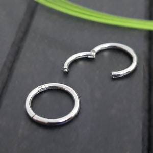 316L Stainless Steel Nose Piercing Nose Ring Surgical Steel Piercing Clicker Hinged Segment Septum Ring Hinged Helix Tragus