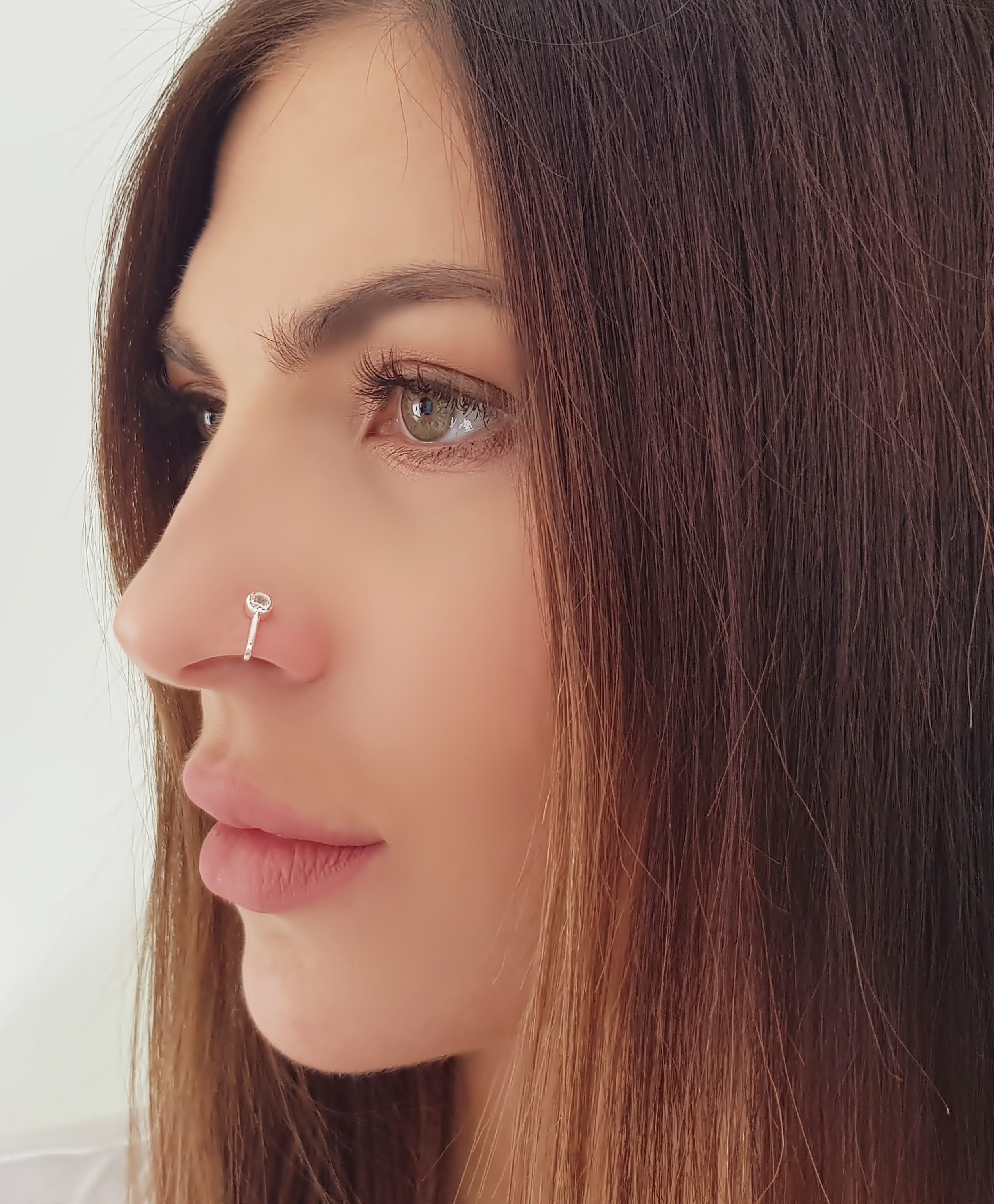Faux Piercing Nez Clip Argent – Acier Inoxydable Fait Main