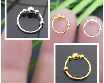 925 Sterling Silver Nose Ring Nose Piercing 18K Gold Plated Nose Stud Nose Ring Plug Piercing Ring Nariz Nez