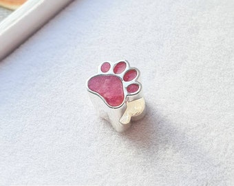 Paw cremation charm, bracelet, ashes jewellery, pet, human hair.