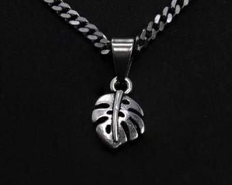 PALM LEAF NECKLACE - Necklace Stylish Silver Necklace - Necklaces for Women - Necklace for Men - Necklace with Pendant