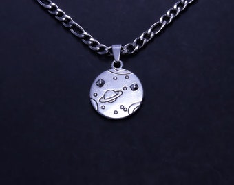 SATURN PLANET NECKLACE - Necklace Stylish Silver Necklace - Necklaces for Women - Necklace for Men - Link Necklace