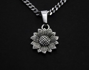 SILVER FLOWER NECKLACE - Necklace Stylish Silver Necklace - Necklaces for Women - Necklace for Men - Necklace with Pendant