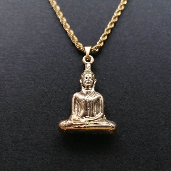 GOLD BUDDHA SQUAREBOX Halskette - stilvolle Gold Halskette - Halskette für Frauen - Halskette für Männer - Halskette mit Anhänger