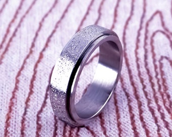 ROTATABLE BASIC RING  - Stylish Silver Ring - Rings for Women - Rings for Men - Stainless Steel Ring - Silver Ring