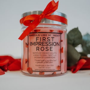 First Impression Rose Scented Candle - Bachelor Inspired - Most Dramatic - Bachelor Themed Gift