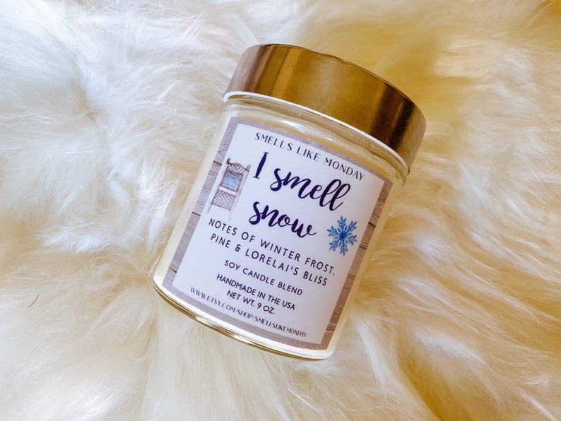 I Smell Snow Friend Gift Gilmore Girls Inspired Fandom Candle Stars Hollow Gift Lorelai