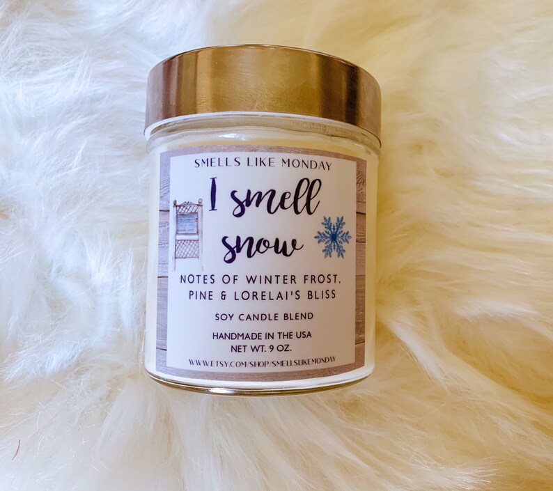 I Smell Snow Friend Gift Gilmore Girls Inspired Fandom Candle Stars Hollow Gift Lorelai