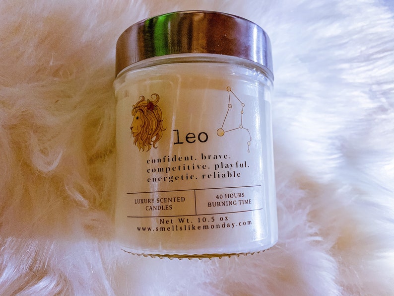 Leo Zodiac Gift Astrology Candle July August Birthday Gift Etsy