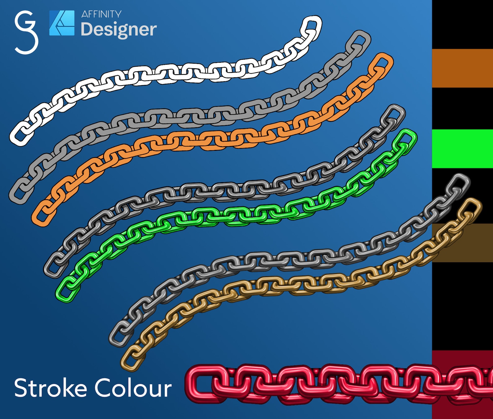 21 Vector Brushes for Affinity Designer - Chains, Rope, Barbed Wire - Etsy
