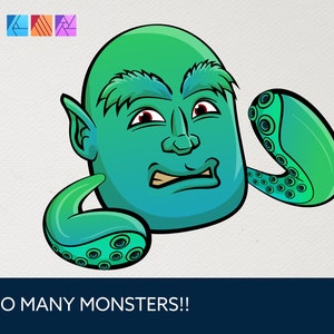 MONSTERS Cartoon Faces and Hands Vector Assets 3 Affinity Designer image 9