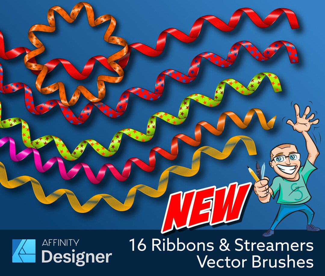 16 Ribbon/streamer Vector Brushes for Affinity Designer - Etsy