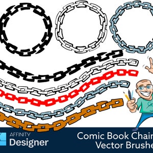 Comic Book Chain Vector Brushes for Affinity Designer image 1