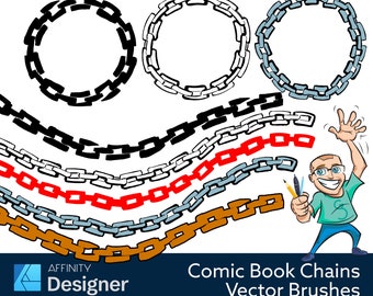 Comic Book Chain Vector Brushes for Affinity Designer