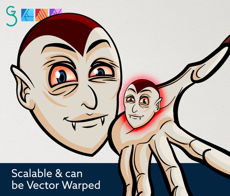 MONSTERS Cartoon Faces and Hands Vector Assets 3 Affinity Designer image 4