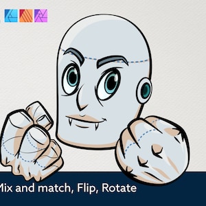 MONSTERS Cartoon Faces and Hands Vector Assets 3 Affinity Designer image 8