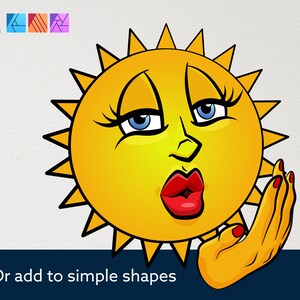 Cartoon Faces and Hands Vector Assets 2 Affinity image 4