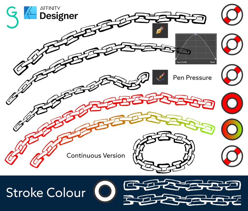 Comic Book Chain Vector Brushes for Affinity Designer image 3