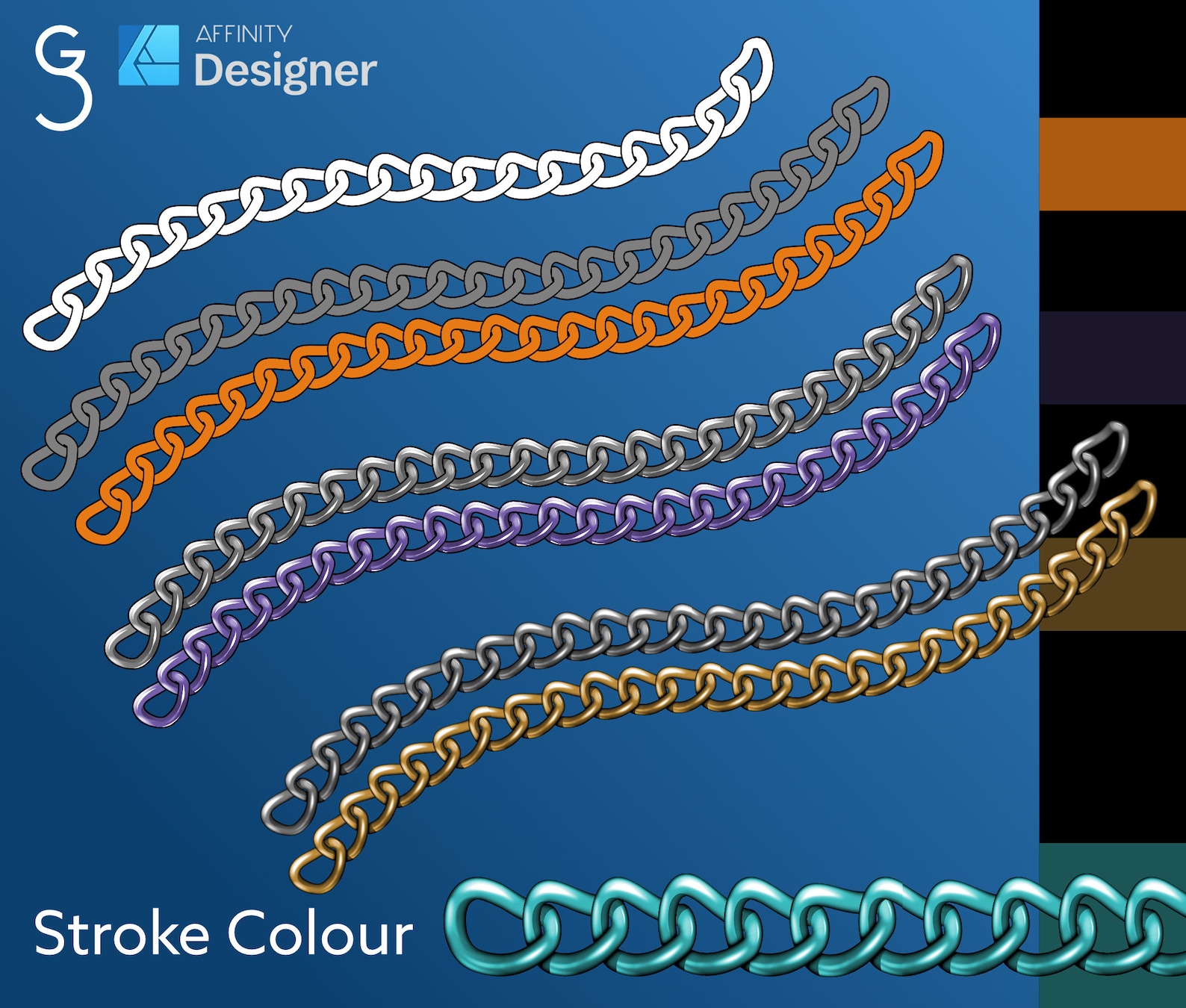 21 Vector Brushes for Affinity Designer - Chains, Rope, Barbed Wire - Etsy