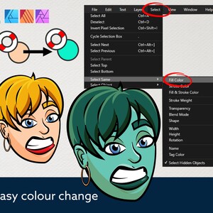Cartoon Faces and Hands Vector Assets 2 Affinity image 3