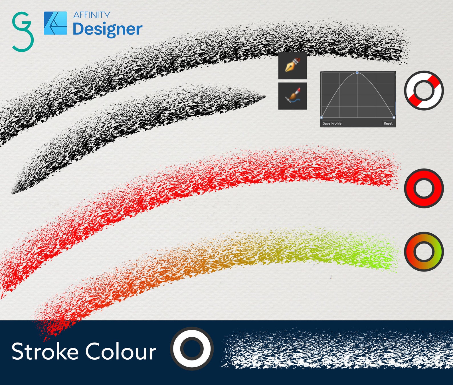 8 Texture Line Vector Brushes for Affinity Designer - Etsy