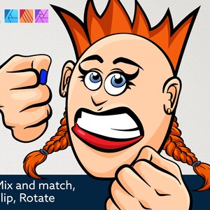 Cartoon Faces and Hands Vector Assets 2 Affinity image 9